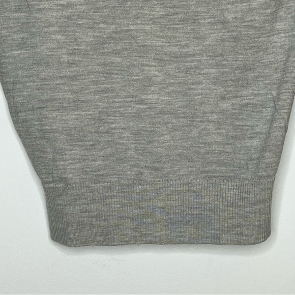 J. Crew 100% Merino Wool Wrap Sweater Grey V Neck - Picture 4 of 8